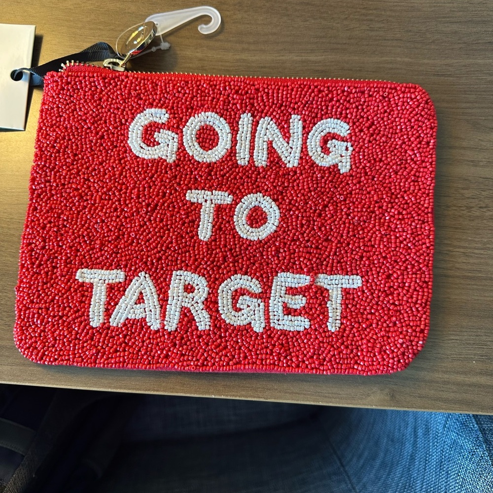 LAST ONE Red Beaded Pouch - Going to Target